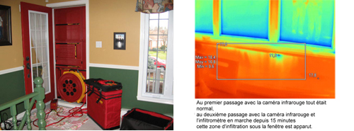 Test infiltromtrique et thermographie infrarouge au Quebec (infiltrographie) certifi Novoclimat